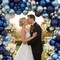 152PCS Blue White Silver Balloon Arch Kit with Star Balloons – Navy Metallic Light Blue Garland for 2026 Graduation, Birthday, Wedding, Baby Shower, Father’s Day & Party Decorations